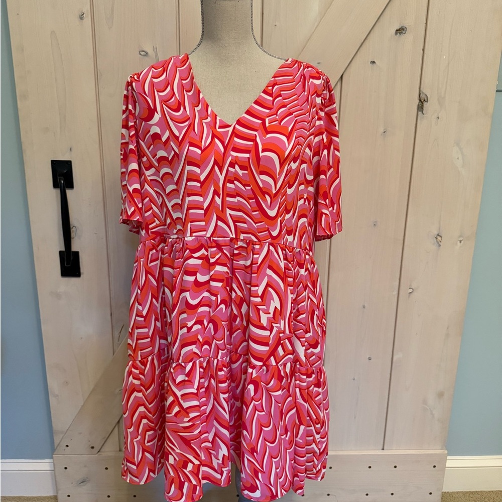 Jade Pink, White, and Red Dress